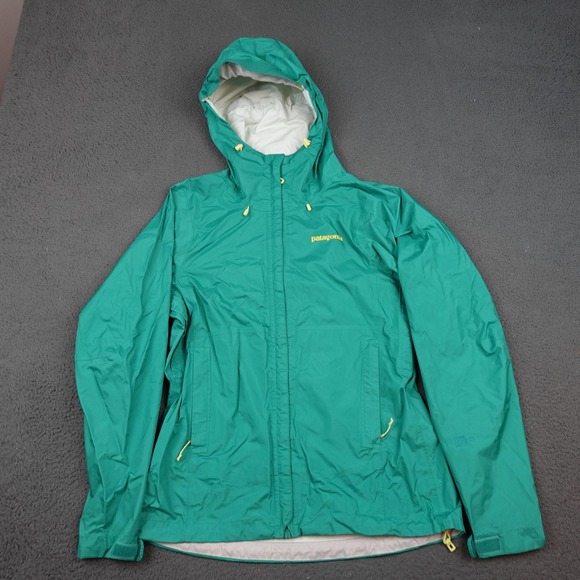 Patagonia Jacket Womens Small Green H2No Torrentshell Hooded Rain Shell 83806 - Picture 1 of 13